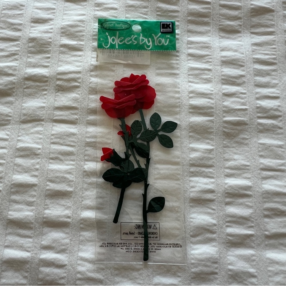 NWT VTG Jolee's By You Red Roses Dimensional Scrapbooking Accents